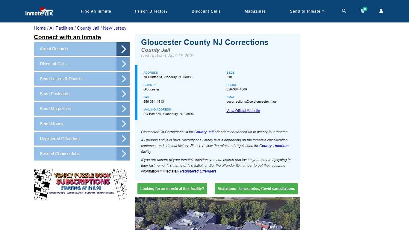 Gloucester County NJ Corrections - Inmate Locator - Woodury, NJ