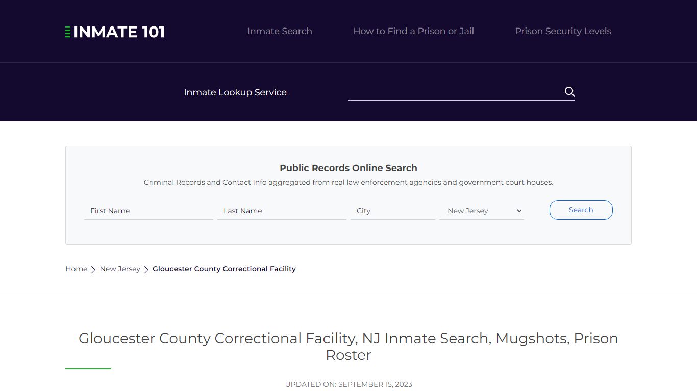 Gloucester County Correctional Facility, NJ Inmate Search, Mugshots ...
