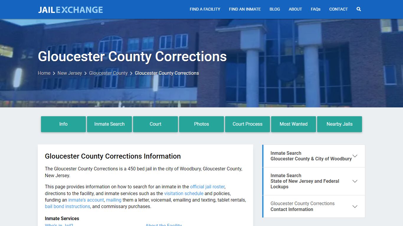 Gloucester County Corrections, NJ Inmate Search, Information